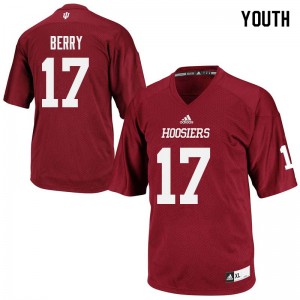 Youth Indiana Hoosiers Justin Berry #17 Crimson Embroidery Jersey 668650-900