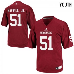 Youth Indiana Hoosiers Mike Barwick Jr. #51 College Crimson Jerseys 334489-457