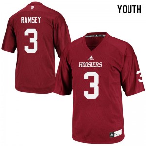 Youth Indiana Hoosiers Peyton Ramsey #3 Crimson Stitched Jersey 180409-283