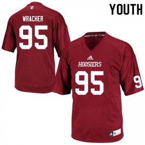 Youth Indiana Hoosiers Sean Wracher #95 Crimson Stitch Jersey 151530-724